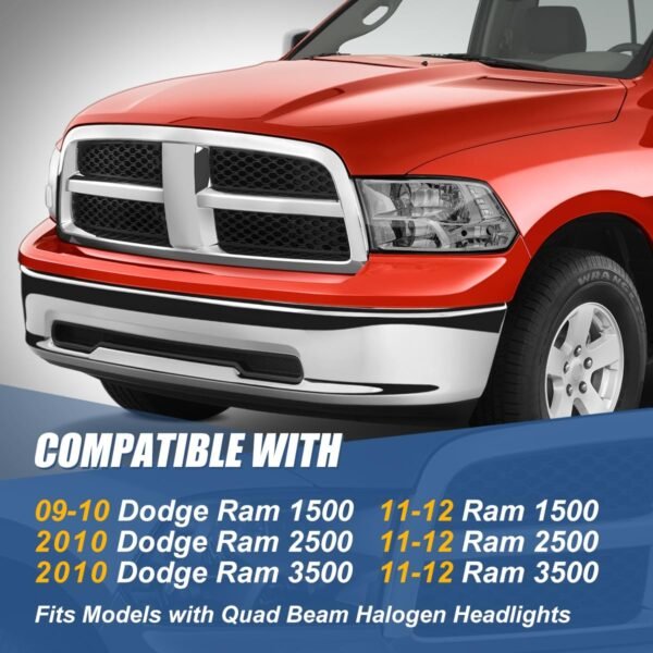 四燈組大燈總成 2009 至 2010 年款 道奇（Dodge）公羊（Ram）1500-3500、2011 至 2012 年款 公羊（Ram）1500-3500