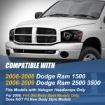 原廠替換型大燈 2006 至 2008 年款 道奇（Dodge）公羊（Ram）1500、2006 至 2009 年款 道奇（Dodge）公羊（Ram）2500、3500