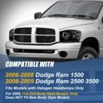 原廠替換型大燈 2006 至 2008 年款 道奇（Dodge）公羊（Ram）1500、2006 至 2009 年款 道奇（Dodge）公羊（Ram）2500、3500