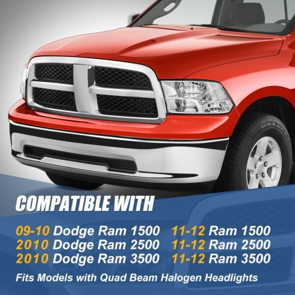 四燈組大燈總成 2009 至 2010 年款 道奇（Dodge）公羊（Ram）1500-3500、2011 至 2012 年款 公羊（Ram）1500-3500