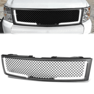 菱形網狀 LED 日行燈前格柵 2007 至 2013 年款 雪佛蘭（Chevy）Silverado 1500