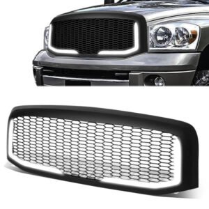 蜂巢狀網格 LED 日行燈前格柵 2006 至 2009 年款 道奇（Dodge）公羊（Ram）1500、2500、3500