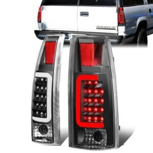 LED C 形條尾燈（黑色） 1988 至 2000 年款 雪佛蘭（Chevy）Silverado C10、C/K 1500-3500、薩博班（Suburban）